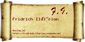 Fridrich Ilárion névjegykártya